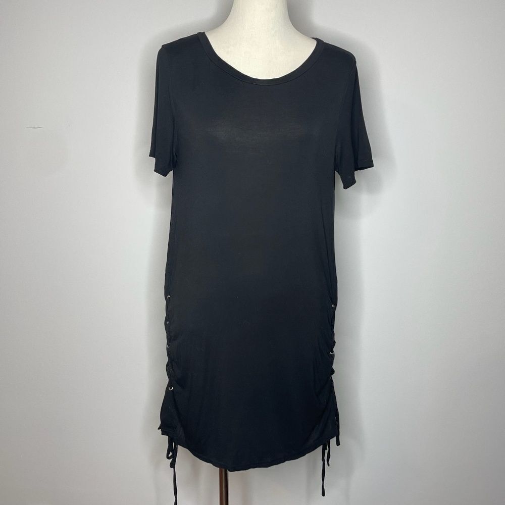 Lulu's- Black Dress with Side Cross Ties